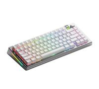 Glorious Gaming GMMK 3 Pro trådlöst mekaniskt tangentbord, Bluetooth Och 2.4 GHz, utbytbara MX-brytare, modulärt aluminiumhölje Och packningssystem, doubleshot-tangenter, 75% TKL, USA QWERTY - Silver