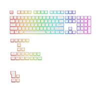 Glorious Gaming - GPBT Aura RGB Keycaps: Pudding Style Keycaps, Double Shot PBT, Translucent Design, Fits 100%, 75% 65% 60% Mechanical Keyboards, Fits ANSI, ISO, White English QWERTY Layout (US)