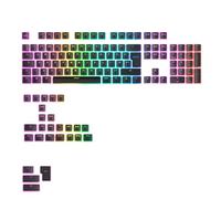 Glorious Gaming - GPBT Aura RGB Keycaps: Pudding Style Keycaps, Double Shot PBT, Translucent Design, Fits 100%, 75% 65% 60% Custom Mechanical Keyboards, Fits ANSI, ISO, Windows & macOS, (UK) Black