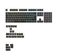 Glorious Gaming - GPBT Backlit Keycaps (Black) Translucent Legends, Suitable for 100%,75%,65%,60% Custom Mechanical Keyboards, Fits ANSI, ISO, Windows & macOS - French AZERTY Format