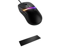 GLORIOUS Gaming Model D 3 Wired Mouse (Black) & Mouse Pad 2 (Large Extended, Black) Bundle - 8K Polling, Lightweight Ergo, Desk Mat