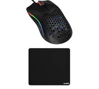 GLORIOUS Gaming Model O Wired Mouse (Matte Black) & Stitch Cloth Mousepad (Heavy XL, Black) Bundle - Classic Lightweight Mouse, Extra Thick Pad
