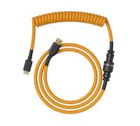 Glorious Gaming Premium Coiled Keyboard Cable - Gold-Plated USB-A (PC) to USB-C (Keyboard), Tangle-Free Protection, Double Braided Jacket, 5-Pin Aviator Connector Gold
