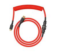 Glorious Gaming Premium Coiled Keyboard Cable - Gold-Plated USB-A (PC) to USB-C (Keyboard), Tangle-Free Protection, Double Braided Jacket, 5-Pin Aviator Connector - Crimson Red