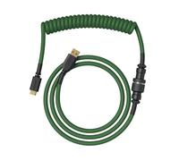 Glorious Gaming Premium Coiled Keyboard Cable - Gold-Plated USB-A (PC) to USB-C (Keyboard), Tangle-Free Protection, Double Braided Jacket, 5-Pin Aviator Connector - Forest Green