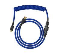 Glorious Gaming Premium Coiled Keyboard Cable - Gold-Plated USB-A (PC) to USB-C (Keyboard), Tangle-Free Protection, Double Braided Jacket, 5-Pin Aviator Connector - Cobalt Blue