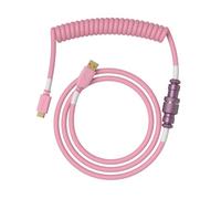 Glorious Gaming Premium Coiled Keyboard Cable - Gold-Plated USB-A (PC) to USB-C (Keyboard), Tangle-Free Protection, Double Braided Jacket, 5-Pin Aviator Connector - Pixel Pink