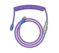 GLORIOUS Gaming Premium Coiled Keyboard Cable - Gold-Plated USB-A (PC) to USB-C (Keyboard), Tangle-Free Protection, Double Braided Jacket, 5-Pin Aviator Connector - Nebula