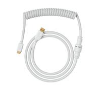 GLORIOUS Gaming Premium Coiled Keyboard Cable - Gold-Plated USB-A (PC) to USB-C (Keyboard), Tangle-Free Protection, Double Braided Jacket, 5-Pin Aviator Connector - Ghost White