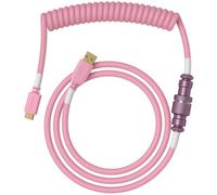 Glorious Gaming Premium Coiled Keyboard Cable - Gold Plated USB-A (PC) to USB-C (Keyboard), Tangle Resistant, Double Braided Sleeving for Peak Durability, 5-Pin Aviator Mid-Connection - Pixel Pink
