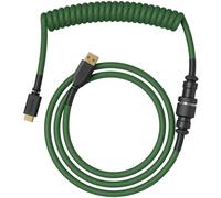 Glorious Gaming Premium Coiled Keyboard Cable - Gold Plated USB-A (PC) to USB-C (Keyboard), Tangle Resistant, Double Braided Sleeving for Peak Durability, 5-Pin Aviator Mid-Connection - Forest Green