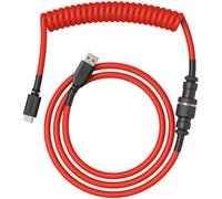 Glorious Gaming Premium Coiled Keyboard Cable - Gold Plated USB-A (PC) to USB-C (Keyboard), Tangle Resistant, Double Braided Sleeving for Peak Durability, 5-Pin Aviator Mid-Connection - Crimson Red