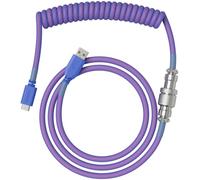 Glorious PC Gaming Race Coiled Cable Nebula USB-C to USB-A Braided - 1.37m Purple (LO-CBL-COIL-NEB