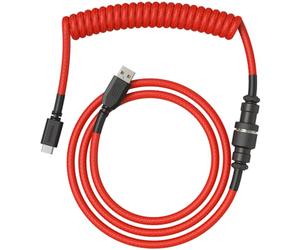 GLORIOUS Gaming Premium Coiled Keyboard Cable - Gold Plated USB-A (PC) to USB-C (Keyboard), Tangle Resistant, Double Braided Sleeving for Peak Durability, 5-Pin Aviator Mid-Connection - Crimson Red