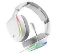 GLORIOUS GHS Eternal RGB - Stereo RGB Gaming Headset for PC, PS5, PS4, Switch - Custom Tuned Angled Drivers, Adjustable Crystal Clear Detachable Mic, USB-C - Durable, All Day/Night Comfort - White