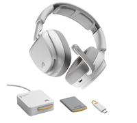 GLORIOUS GHS Wireless InfinitePlay - Gaming Headset - PC, PS5, PS4 - White | Swappable 85Hr Batteries, Stays ON During Swap, 2.4GHz & Bluetooth, Tuned Drivers, Detachable Noise Cancelling Mic