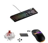GLORIOUS GMMK 3 PRO 100% Barebones Custom Keyboard (Black US Layout), 110x Fox Heavy Linear Switches, GPBT Armor Gray Keycaps & Model D3 Wireless Gaming Mouse - Premium Productivity Kit