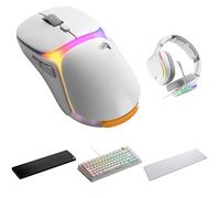 GLORIOUS GMMK 3 Rapid Trigger 75% HE Keyboard (UK), Model O3 Wireless Gaming Mouse, GHS Eternal RGB Headset, GMP 2 LE White Mat & Wooden TKL Wrist Rest - Ultimate White Esports Kit