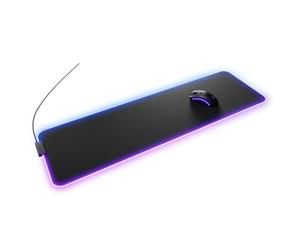 GLORIOUS GMP 2 GLED Cloth Gaming Mousepad Large Extended (Black) | 2 Zone RGB Lighting, InfiniGlow Stitchless Edge, Precision Micro Weave Surface For Speed And Control, Rubber Base