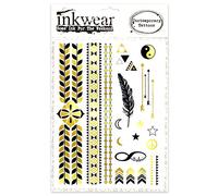 Glorious Gold-Metallic Gold & Black Ink Temporary Tattoo A5 Set. *Premium Quality Die Cut Transfers & Skin Safe*