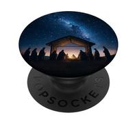 Glorious Nativity of Jesus Christ's Birth Christmas Manger PopSockets Adhesive PopGrip
