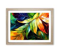 Glorious Plant Leaf Vol.2 H1022 Framed Print for Living Room Bedroom Home Office Décor, Wall Art Picture Ready to Hang, Oak A2 Frame (64 x 46 cm)