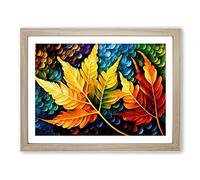 Glorious Plant Leaf Vol.6 H1022 Framed Print for Living Room Bedroom Home Office Décor, Wall Art Picture Ready to Hang, Oak A4 Frame (34 x 25 cm)