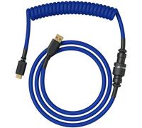 Glorious Gaming Premium Coiled Keyboard Cable - Gold Plated USB-A (PC) to USB-C (Keyboard), Tangle Resistant, Double Braided Sleeving for Peak Durability, 5-Pin Aviator Mid-Connection - Cobalt Blue