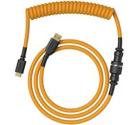 GLORIOUS Premium Coiled Keyboard Cable (Golden Yellow) | Gold Plated USB C To A Connection, Tangle Resistant Double Braided Sleeving, 5 Pin Aviator For A Minimal Look