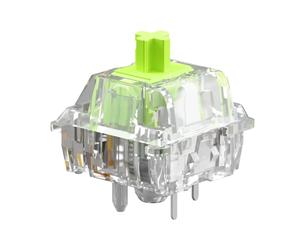 GLORIOUS Raptor Clicky Mechanical Switches 36x (Lubed) | SMD LED Compatible Tactile Bump, 55g Actuation Force, 5 Pin Mount For Hotswappable Keyboards, Transparent Design