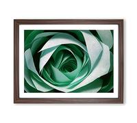 Glorious Rose Flower Framed Print | A2 Walnut Framed Wall Art | Ready to Hang | Modern Floral Picture | Living Room Bedroom Lounge Office