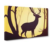 Glorious Stag Deer Canvas Wall Art Print Ready to Hang, Framed Picture for Living Room Bedroom Home Office Décor, 30x20 Inch (76x50 cm)