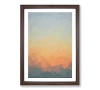 Glorious Sunset in Abstract Framed Print | A2 Walnut Framed Wall Art | Ready to Hang | Abstract Landscape Picture | Living Room Bedroom Lounge Office