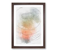 Glorious Sunset Sketch Framed Print | A2 Walnut Framed Wall Art | Ready to Hang | Modern Landscape Picture | Living Room Bedroom Lounge Office