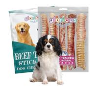 Glorious Treats and Chews - 100% Natural Beef Trachea Dog Chews | Long Lasting, Air-Dried, Single Ingredient Treats for All Breeds (5 Count, 30 cm)