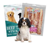 Glorious Treats and Chews - 100% Natural Beef Trachea Dog Chews | Long Lasting, Air-Dried, Single Ingredient Treats for All Breeds (10 Count, 15 cm)