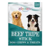 Glorious Treats and Chews Premium Beef Tripe Sticks for Dogs - Delicious, Protein-Rich & Low Fat - Ideal Training Treats Supporting Dental Health - Perfect for Sensitive Stomachs