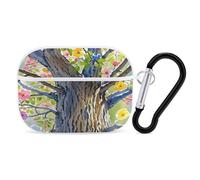 Glorious Tree Earbuds Organizer Shockproof Protective Airpods Pro Cover with Carabiner Clip Anti Fall Carrying Earphone Case Cover for Airpods Pro 2nd Generation White