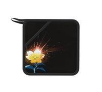 Glorious Yellow Flower in Bloom 1 PC Square Silicone Anti-scalding mat - 7.1 inches, Suitable for Frying Pans, ovens, Grills, Tea Sets