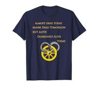 Gloriously Alive on Wheel Time T-Shirt, Men, Navy Blue, Medium