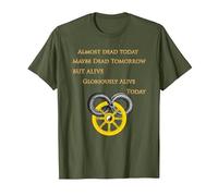 Gloriously Alive on Wheel Time T-Shirt, Men, Olive Green, 3X-Large