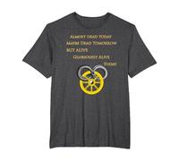 Gloriously Alive on Wheel Time T-Shirt, Men's Big and Tall, Dark Heather Grey, 4X Tall