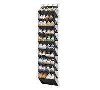 Glorlliant 10 Layers Over Door Shoe Storage Organizer, Large Deep Pockets, Hanging Shoe Rack With 4 Metal Hooks, Hanging Shoe Storage Organiser Fits 20 Pairs, Over Door Shoe Rack Shoe Holder for Door