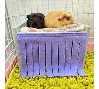 Glorlliant 2 Pieces Hide House Bed Tassel Door Curtain for Guinea Pig Soft Comfortable Washable Small Animals Cage Accessories Purple 22 x 17cm
