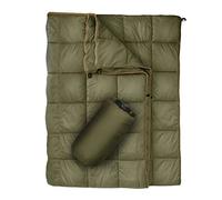 GLORSIGN Outdoor Puffy Camping Blanket, Lightweight Down Alternative Puffy Printed Camping Large Ultra Warm Hammock Top Quilt Waterproof Blanket for Traveling Picnic Beach Party Cold Weather (Olive)