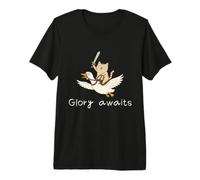 Glory Awaits Cat with Sword on Goose Fun Adventure Premium T-Shirt