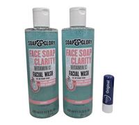 Glory Face Soap And Clarity Vitamin C Face Wash Skin Care Radiant,350ML Twin Pack With Free Orignial Lip Balm