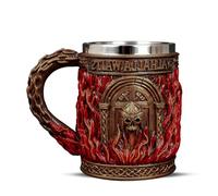 Glory Handmade Viking Mug - 20oz Valhalla Gate Beer Stein - 304 Stainless Steel Novelty Norse Mythology Cup - Medieval Celtic Pirate Tankard Decor Viking Gifts for Men Women