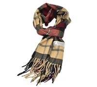 Glory Max Classic Plaid Striped Luxurious Checked Pattern Winter Scarf For Men Women Soft Cashmere Feel 72"x12", Beige Black Red Checked, 72 inches x 12 inches