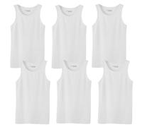Glory Max Men's 100% Cotton Tank Top Ribbed Plain Basic Slim Fit Muscle A-Shirt Undershirts, 6-pack White, Medium